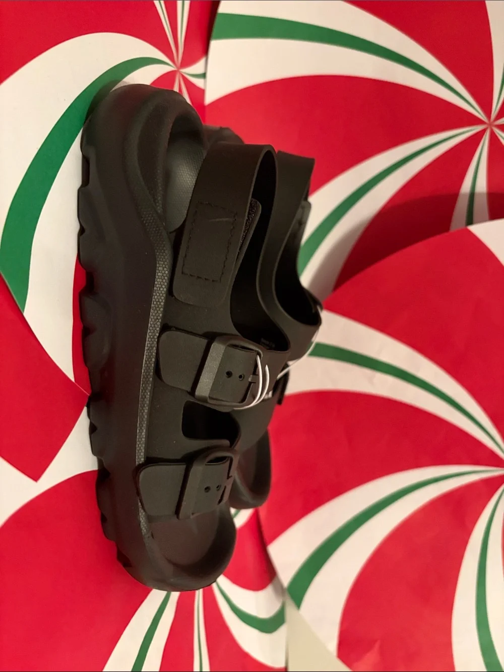 Steve Madden Black Dual-Strap Slide Sandals with Buckles